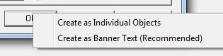 create options