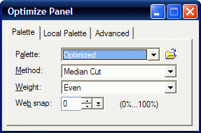 Optimize Panel, Palette