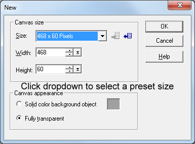 New dialogue box