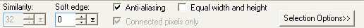 Attribute Toolbar - Selection Tools: Rectangle, Ellipse, Magic Wand, Lasso