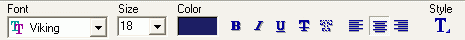 Attribute Toolbar - Text Tool